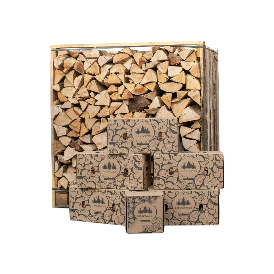 43-2.webp KIT : 1,5 stères en 30cm - Bois de Chauffage extra sec - chêne / hêtre / châtaignier + Bois d'allumage + Allumes-feu – Image 1